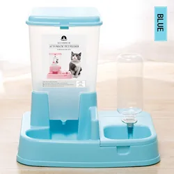 Amazon hot selling  automatic pet feeder set plastic water dispenser dog cat bowl pet feeder