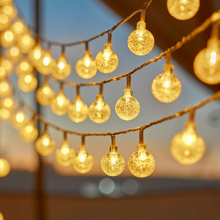 Globe Fairy String Lights 96 LED Crystal Bubble Ball Lights Waterproof RGB Colors Changing with 8 Modes