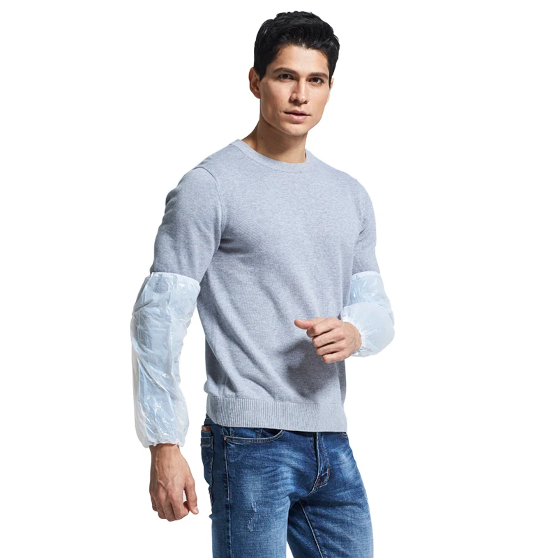 Men Women Disposable Transparent Pe/Cpe Plastic Oversleeve Cover Disposable Arm Sleeve Cover