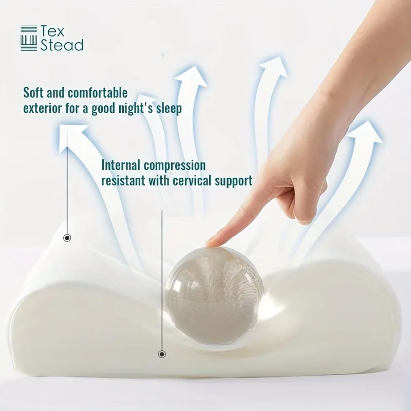1 Pc Memory Foam Pillow for Sleeping, Ergonomic Contour Cervical Pillow, Neck Support Pillow for Bed Memory Foam Pillow Sleeping