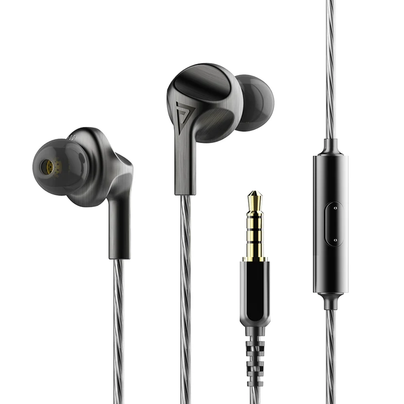 AUGLAMOUR F200 In Ear Earphone 10MM Dynamic Drive HIFI DJ Metal Earphone Subwoofer Sports Headset With Microphone