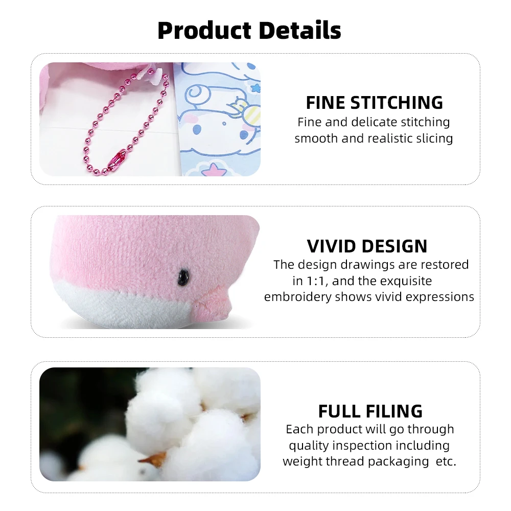 Wholesale Customized Best Made Custom Made Pendants Animals Soft Stuffed Toy Small Whale Plush