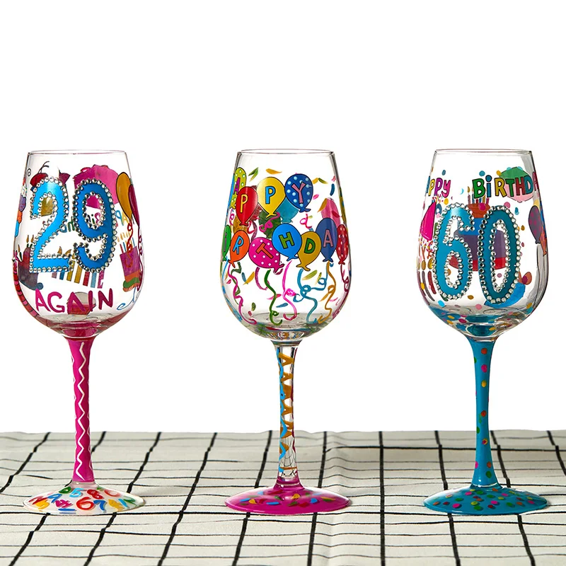 Забавное Рождественское украшение на заказ, бокал с цветным штоком, бокал для вина с принтом