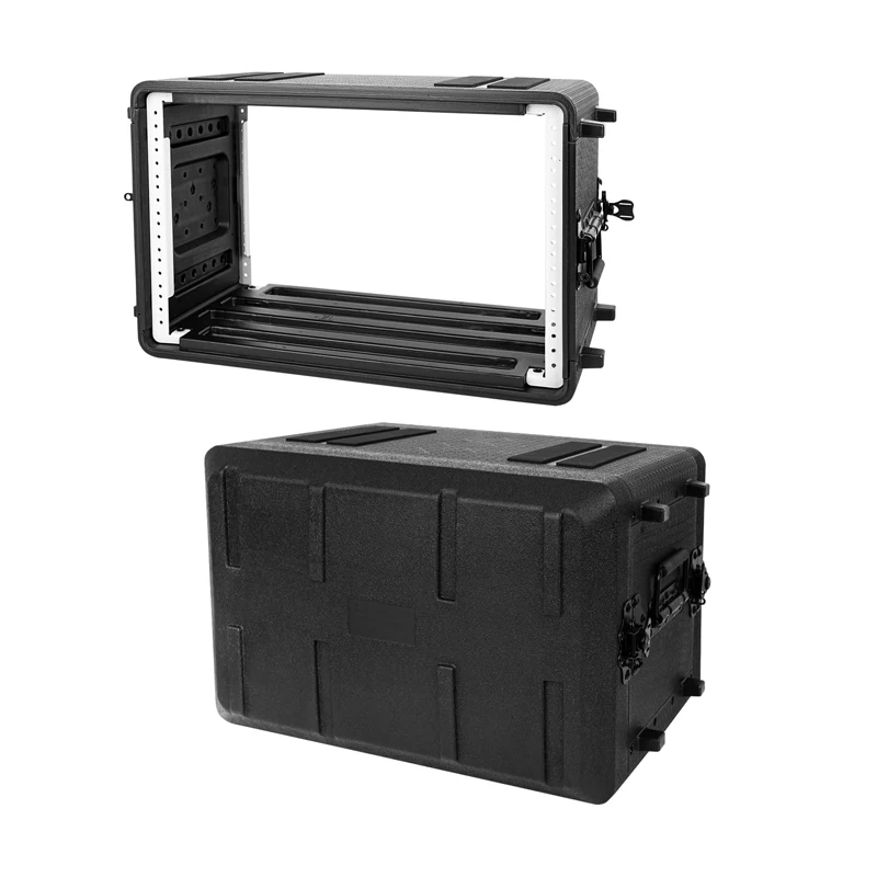 6U Waterproof Rotomolded Flight Rack Case Molded Amplifier Case Pro-Audio PA DJ Road Travel Mount Case