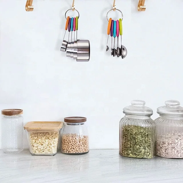 Kitchen Accessories 304/430 Stainless Steel Measuring Cups and Spoons 10 Pcs Set With Silicone Handle Measuring Cups and Spoons