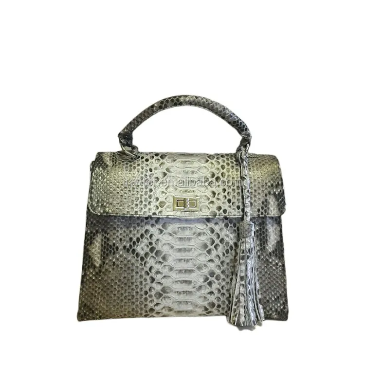 OEM ODM Customized Genuine Snake Skin Leather Classic Luxury Designer Women Tote Bags Handbag With Shoulder Strap