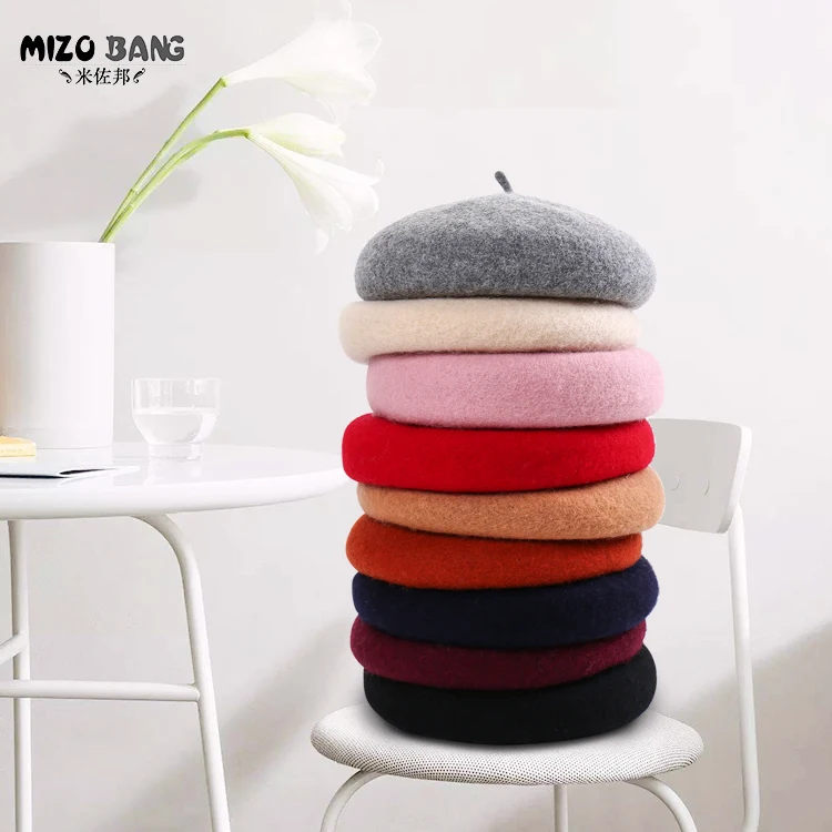 Французский Берет, модная шерстяная шляпа, женский берет, розовый берет, индивидуальный художественный берет художника, шляпы для бега на заказ