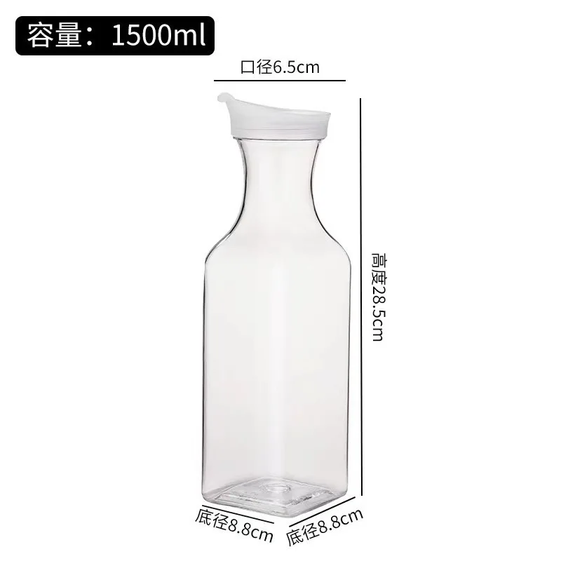 1L square transparent plastic juice pot juice bottles