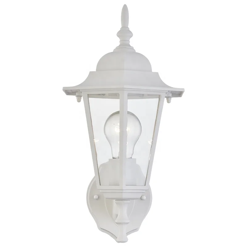 Outdoor Wall Lantern white Cast Aluminum Waterproof outdoor wall lighting Clear glass for garden wall light