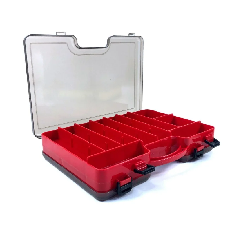 pvc transparent Double-sided Fishing Lure Box durable Fishing Tackle Storage Box Multifunction Hard Plastic double layer