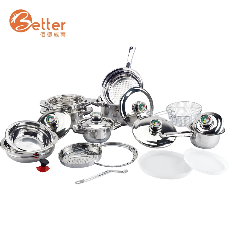 High Technique New Non Stick Pan Set Healthy Stainless Steel Cookware Sets