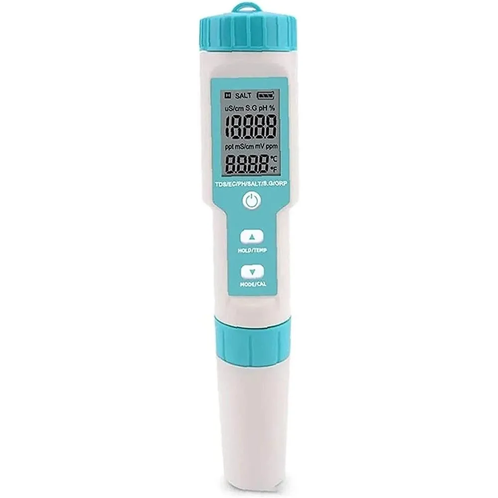 Water Quality Tester, Digital Screen Display 7 in 1 Multifunction Pen Type Water Quality Testing Meter Fast Accurate Calcu TP17