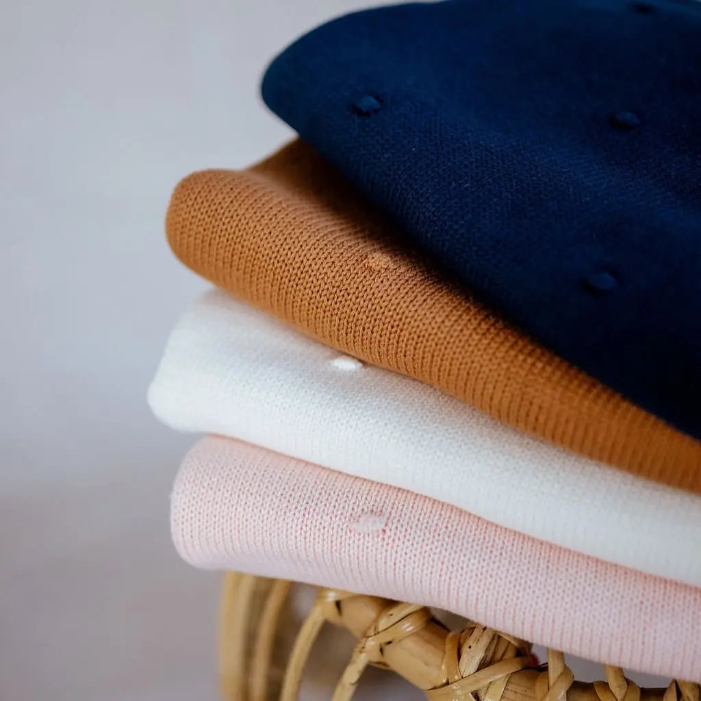 1PC MOQ Multi-use Cotton Solid Baby Newborn Organic Knitted Chunky Blanket Baby