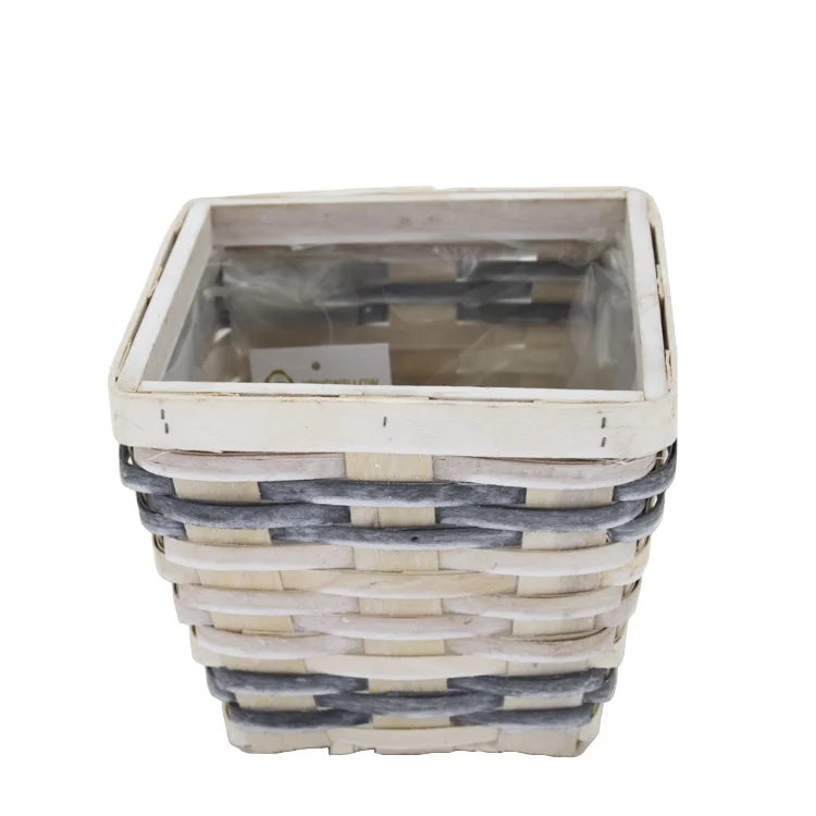 China suppliers small woodchip flower pot wooden flower planter