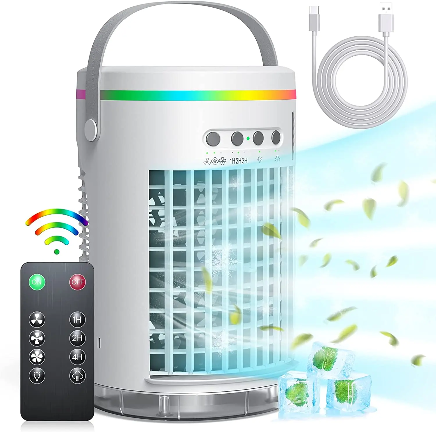 Портативный 1400 мл эффективное Испарительный личные охладитель воздуха увлажнитель Вентилятор охлаждения с 7 видов цветов
