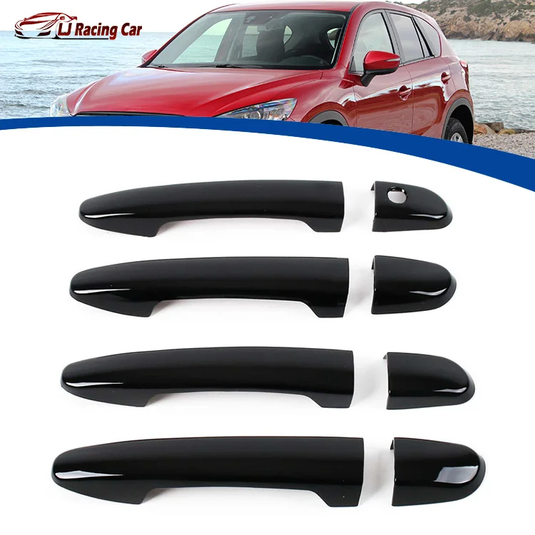 1 Hole Carbon Fiber Car Outer Door Handle Catch Cover Trim Cap Door Bowl Protection Sticker For Mazda CX-5 2013-2021