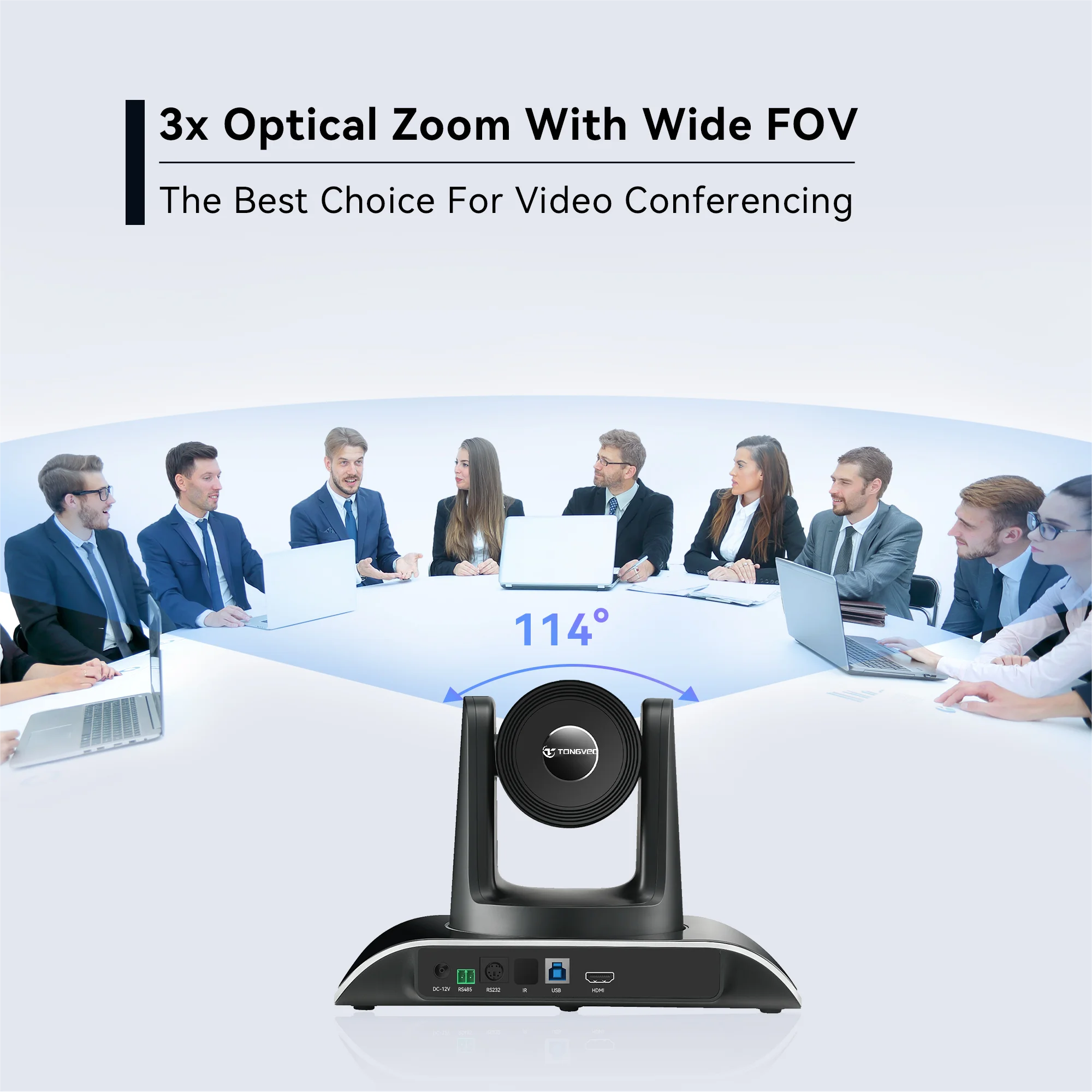 Cost-effective Audiovisual Conferencing Group with 3X Optical Zoom USB3.0 HDM1 PTZ Conference Camera and BT Speakerphone