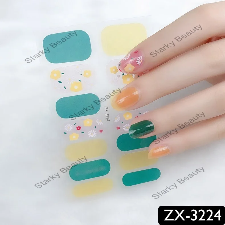 Cheap Uv gel hot selling long lasting Nail stickers full nail polish  Wraps colorful Decoration Decals