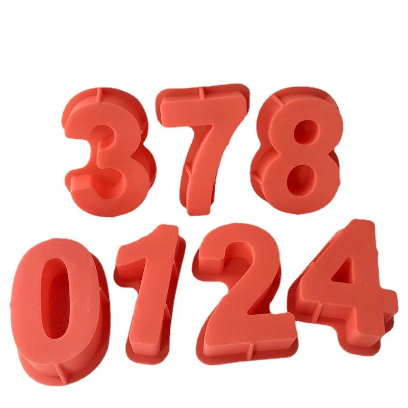 Large Size Number Moulds Baking Forms Silicone Number Mold Cake Pan, silicon candle mold