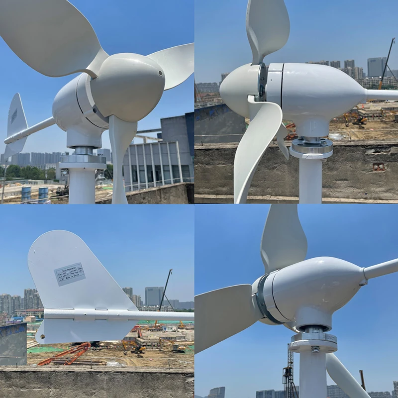Vertical 600w 24v Wind Turbine System Permanent Magnet Generator Horizontal Axis Wind Turbine Ac HELIOS CE & ISO Nylon Fiber