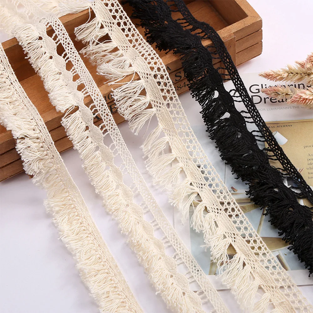 Hot Sale Soft Modern Design Machine-woven Cotton Lace Clothing Home Textile Accessories Lace Tassel Fringe Lace