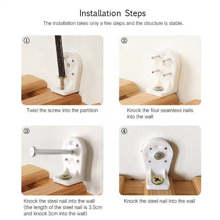 Refined-bam Bamboo Floating Shelves Mounted Shelves for Bedroom, Living Room, Bathroom, Kitchen (3pack)