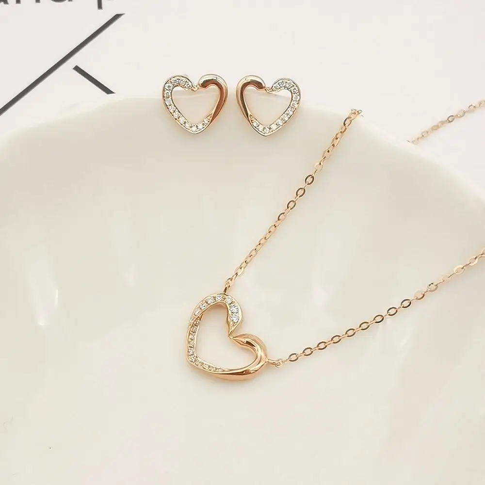 Pure Solid Gold Jewelry Diamond with Certificate Necklace AU750 Heart Shape Necklace Real Gold Jewelries 18K Gold Classic Trendy