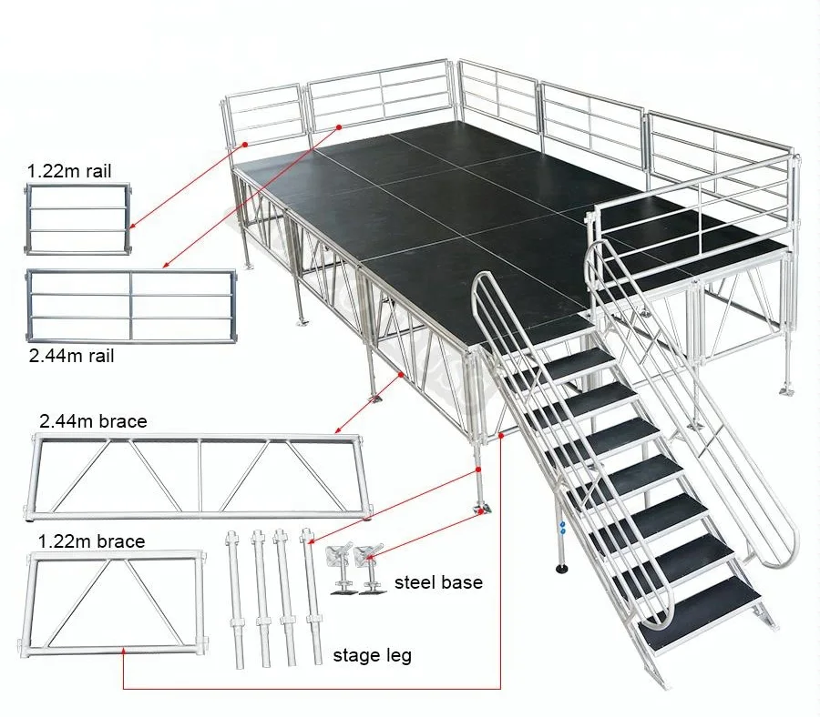 Aluminum Stage Non-slip Stage Platform Music Stage For DJ Table