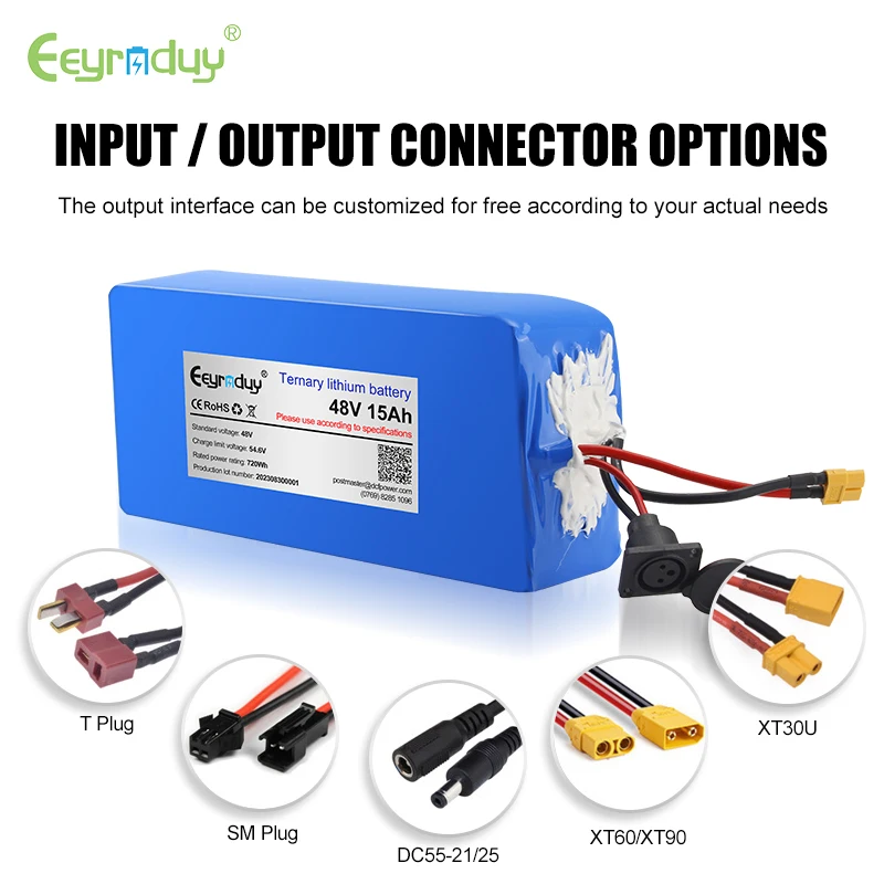 24V-72V 36V 48V 60V 18650 21700 Electric Scooter Ebike Lithium Ion Battery Pack NCM Anode Material 10Ah-100Ah Variants