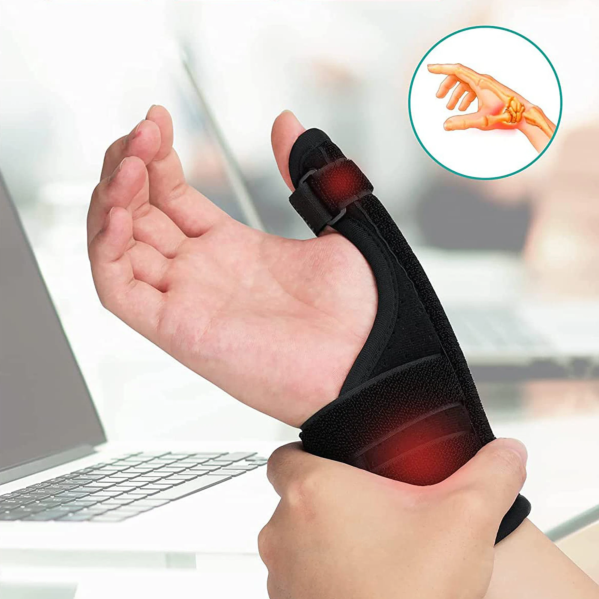 Wholesale High Quality Adjustable Sponge Breathable Compression Medical Hand Wrist Thumb Splint Brace