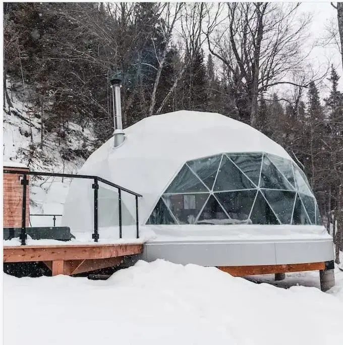 8 10 m Diameter Igloo Geometric Steel Shelter Structure Hotel Luxury House Outdoor Geo Round Glamping Dome Tent