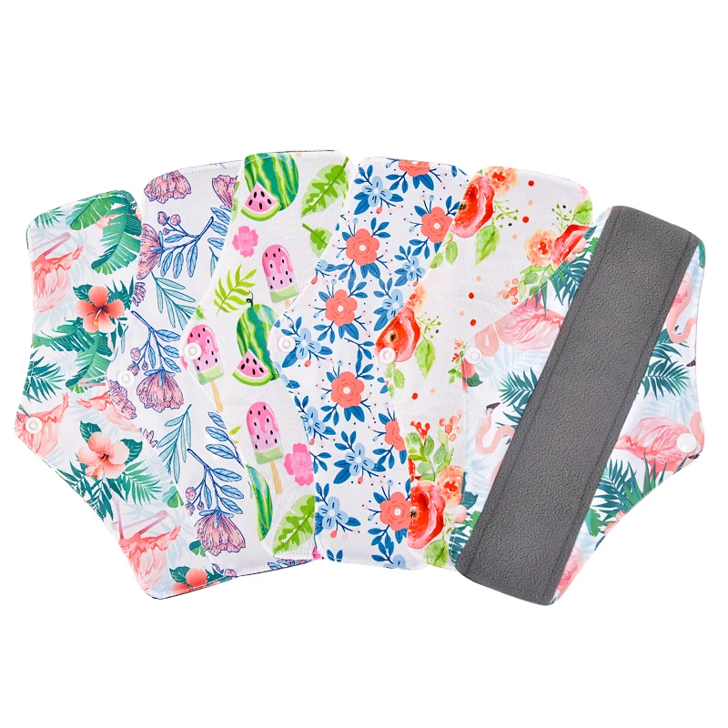 Тканевая менструальная прокладка для женщин, экологически безопасная многоразовая гигиеническая прокладка, полотенца, моющиеся гигиенические прокладки из бамбукового угля