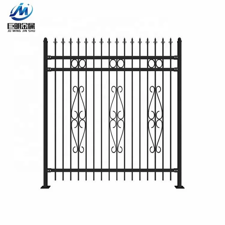 Manufacturer sales 6ft&8ft cheap spear top metal fence panels/ornamental wrought iron fencing