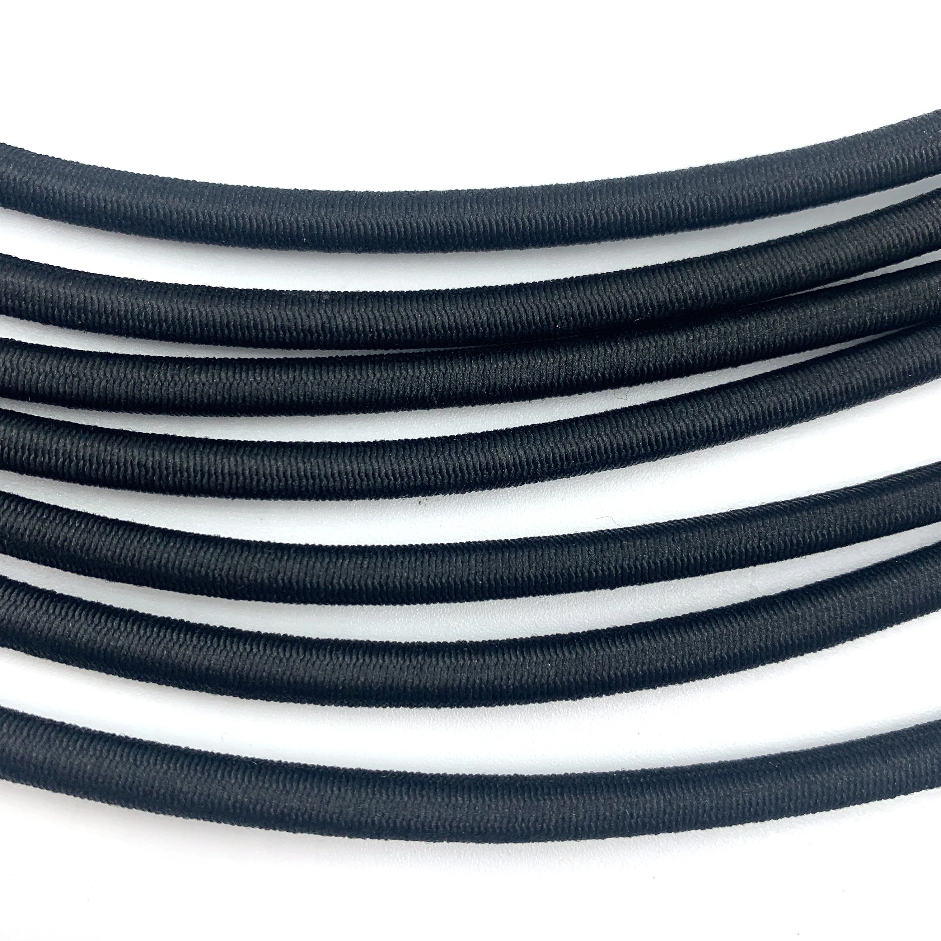 5mm/6mm Black braided polyester latex elastic bungee cord rubber rope with metal hook