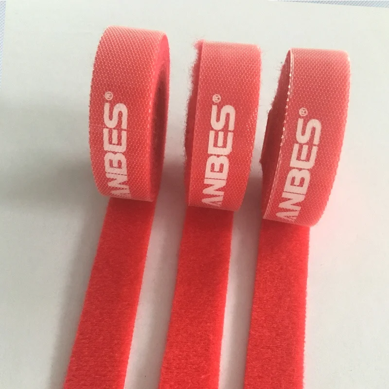 Durable Adhesive Fastener Tape Red Nylon Velcroes Fastener Cable Management Back To Back  Hook And Loop Tape