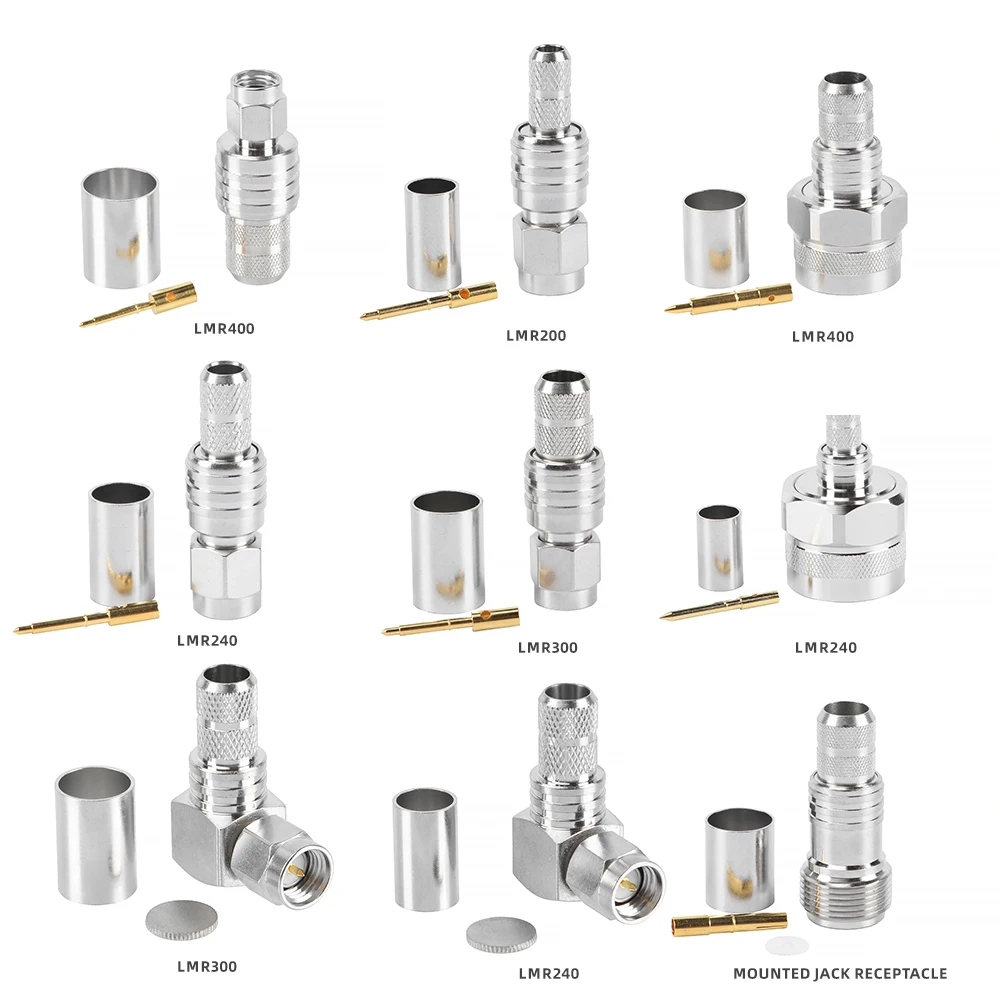 RF N Male Connector for RG213 Cable Crimp Product Series High Performance Connectors