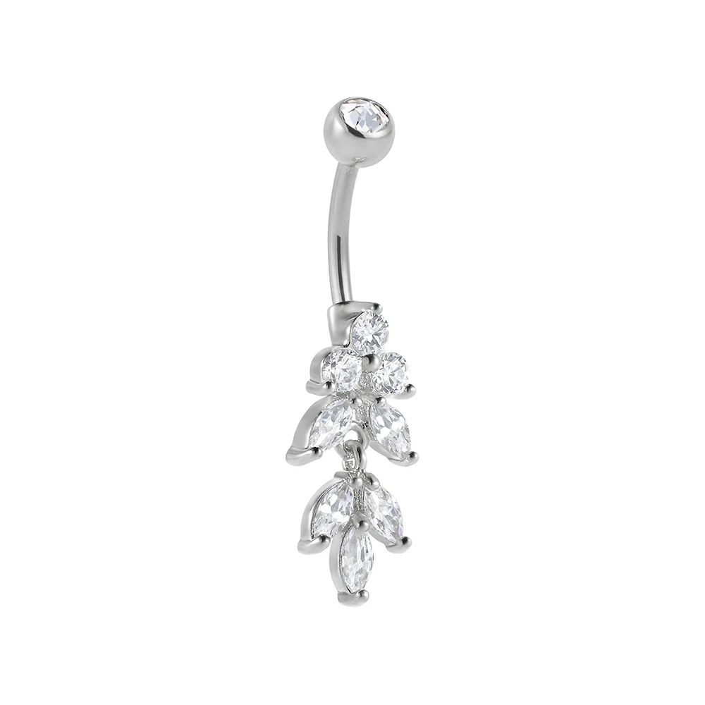 Superstar titanium externally threaded belly button ring top rhinestone bottom copper accessories zircon nave piercing jewelry
