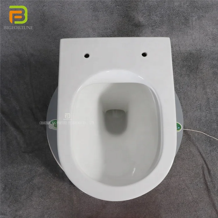 Hot Sale Ceramic Floating Toilet Commode Round Wc Wall Mounted Toilet White Bathroom Rimless Wall Hung Toilet