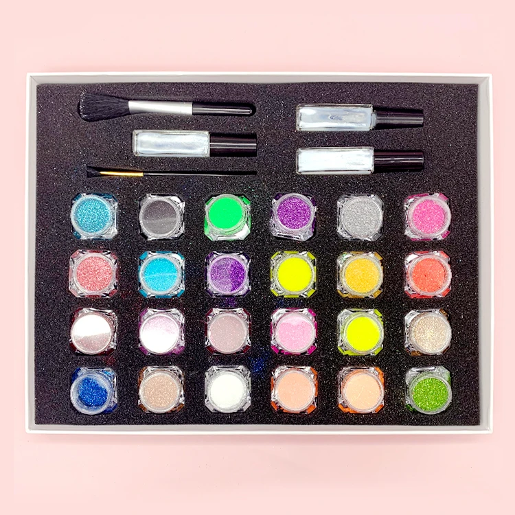 OEM 24 colors Glitter tattoo and stencil beauty & fashion Kids Set party body art products