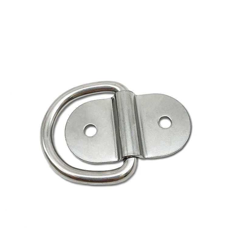 6*25mm High Quality Stainless Steel 316 Fold Pad Eye Cleat Lashing D Ring With Eye Pad Hardware Rigging