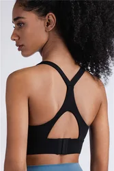 Women yoga vest breast closure sports underwear cross-border buckle shock absorption cross back fitness bra