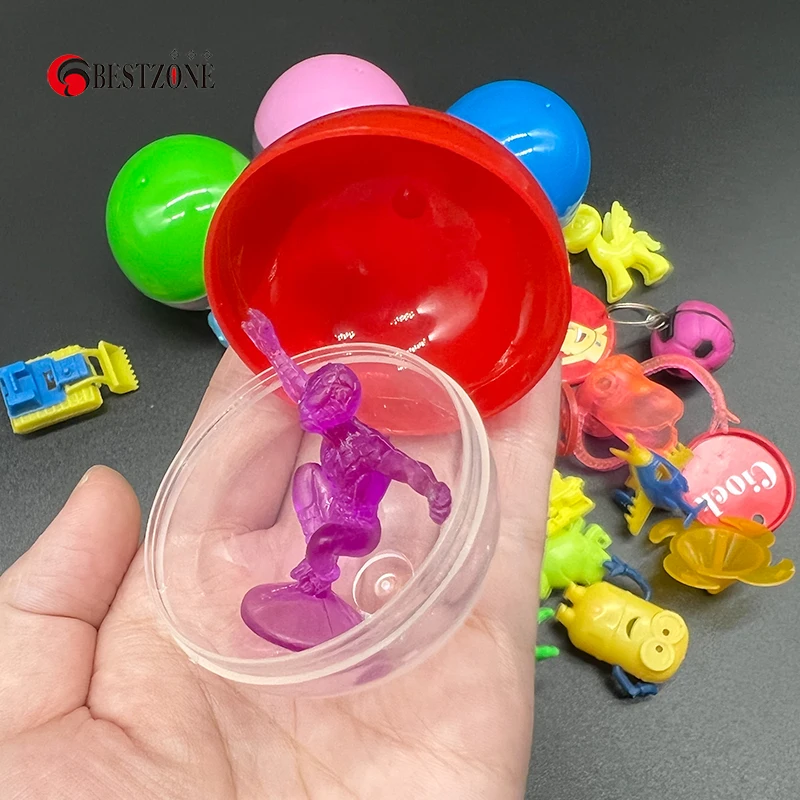 High quality 50mm 2 Inches  Half Transparent Half Colored Vending Machine Capsule Toys Promotion Toys