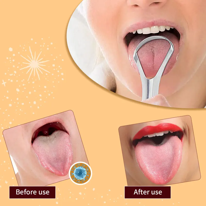 Best Premium Stainless Steel Hygienic Tooth Brush Product Cleaner Machine Tongue Scrapers Set With Travel Case For Adults