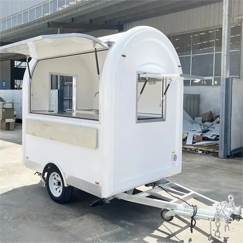 Mobile Fiberglass Round Bbq Concession Ice Cream Food Trailer Hot Dog Cart Small Truck for Usa