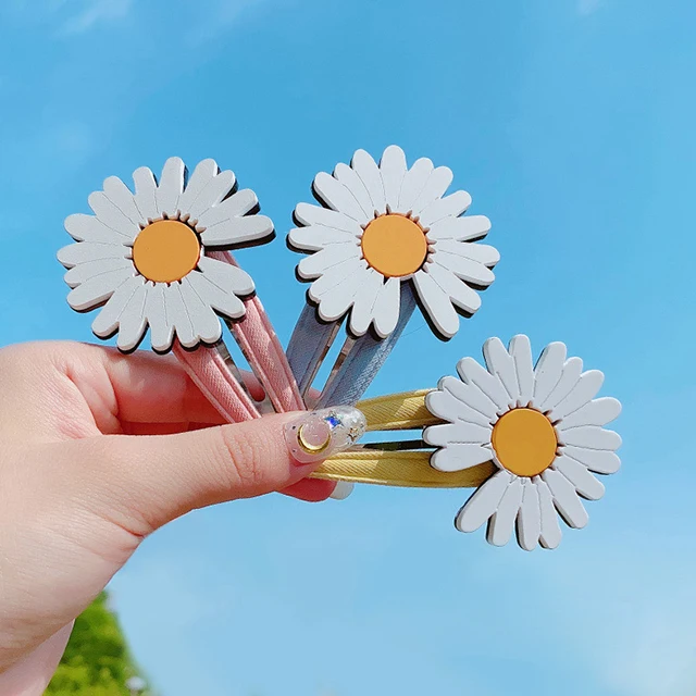 Заколка для волос с маргариткой в южнокорейском стиле, супер сказочная заколка с боковым зажимом для девочек, зажим для волос