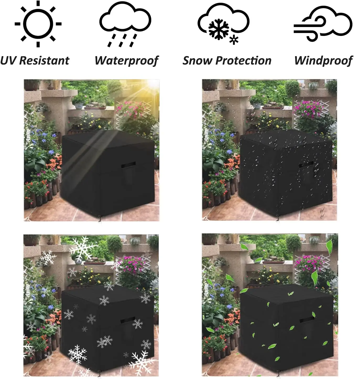 Outdoor Waterproof UV Resistant Dustproof Snow Resistant Air Conditioner Covers