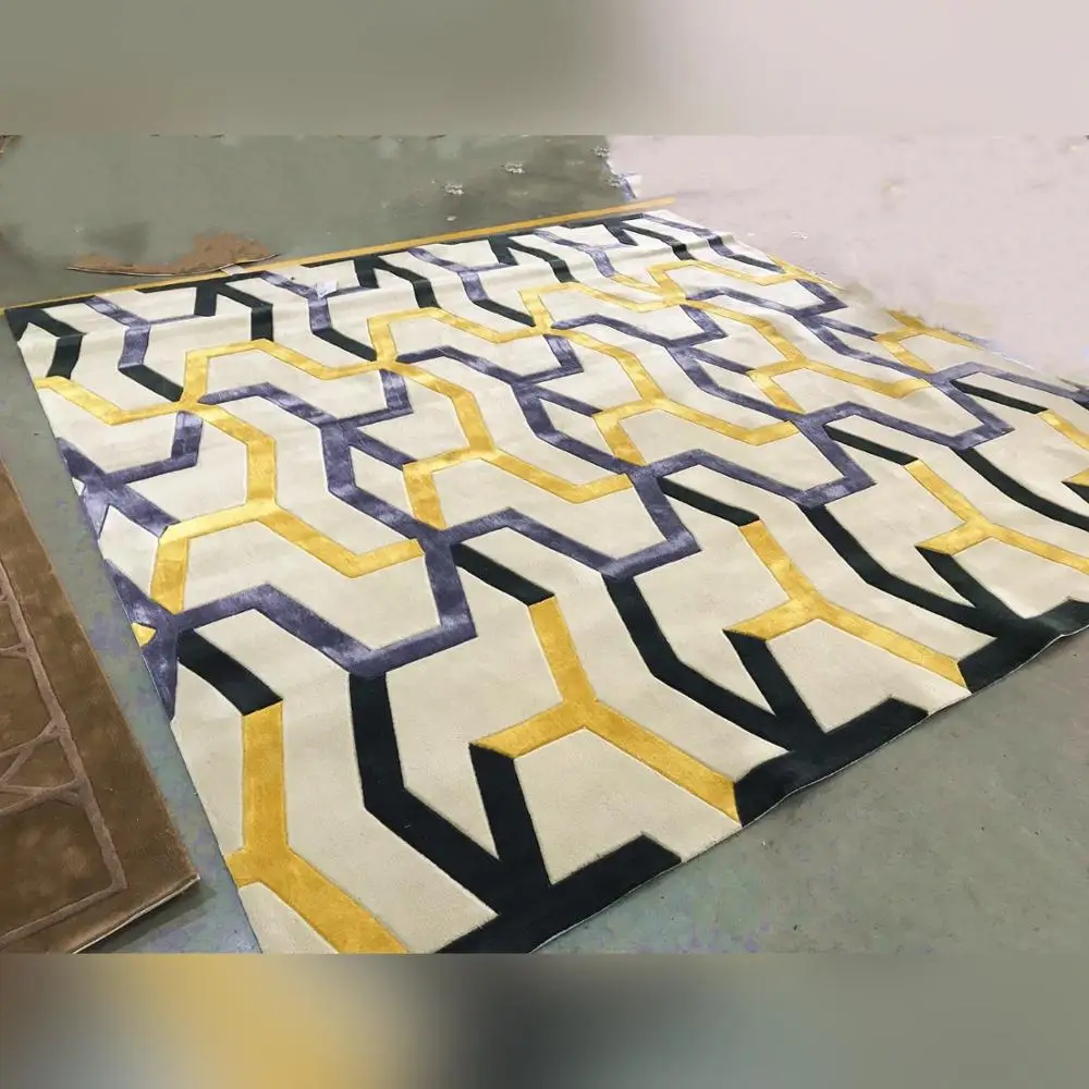 Handmade Royal Crystal Velvet high quality Floor  Fabric rug Modern Luxury Exhibition Room Mat Carpet