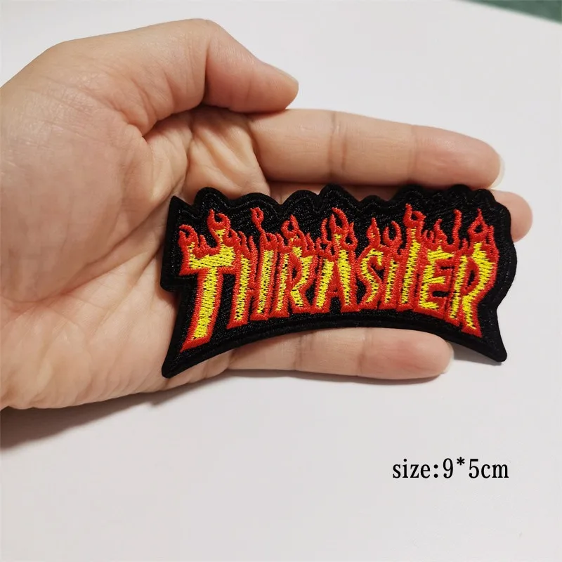 Patches Band Rock Letter for Clothing Thermoadhesive Patches Music Punk Badges Skull Hand Sewing Applique for Jacket