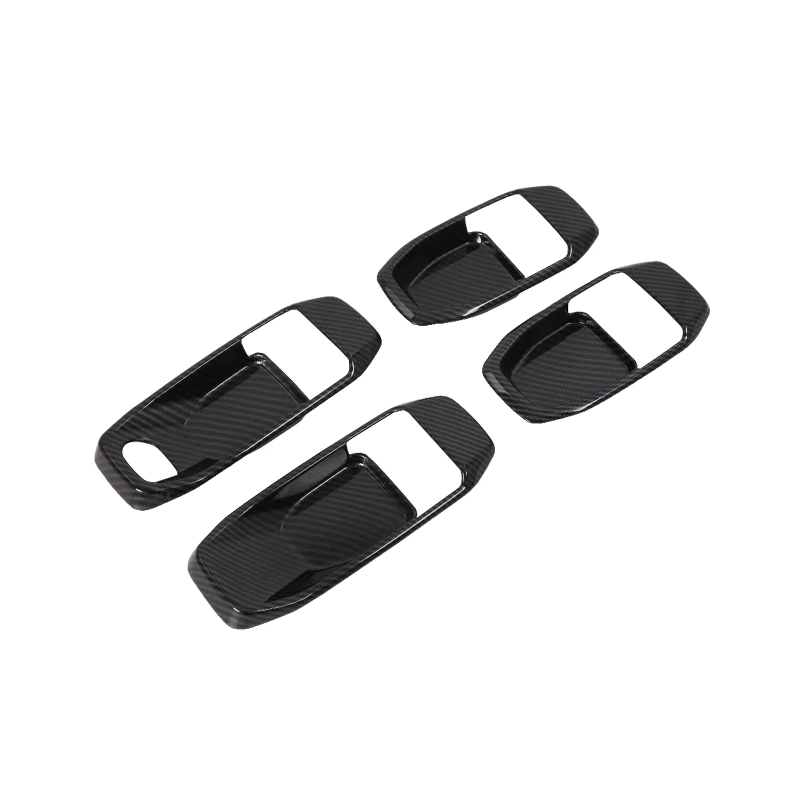 ABS углеродное волокно внутреннее украшение боковая внутренняя дверная ручка молдинг протектор крышка наклейка чаша Trims для Jeep Wrangler 2018