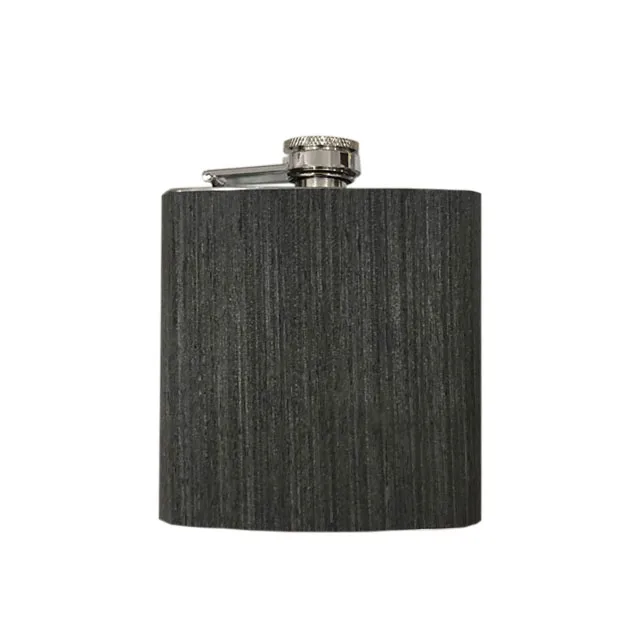 
custom high quality 6oz stainless steel wooden hip flask BPA Free paseed 